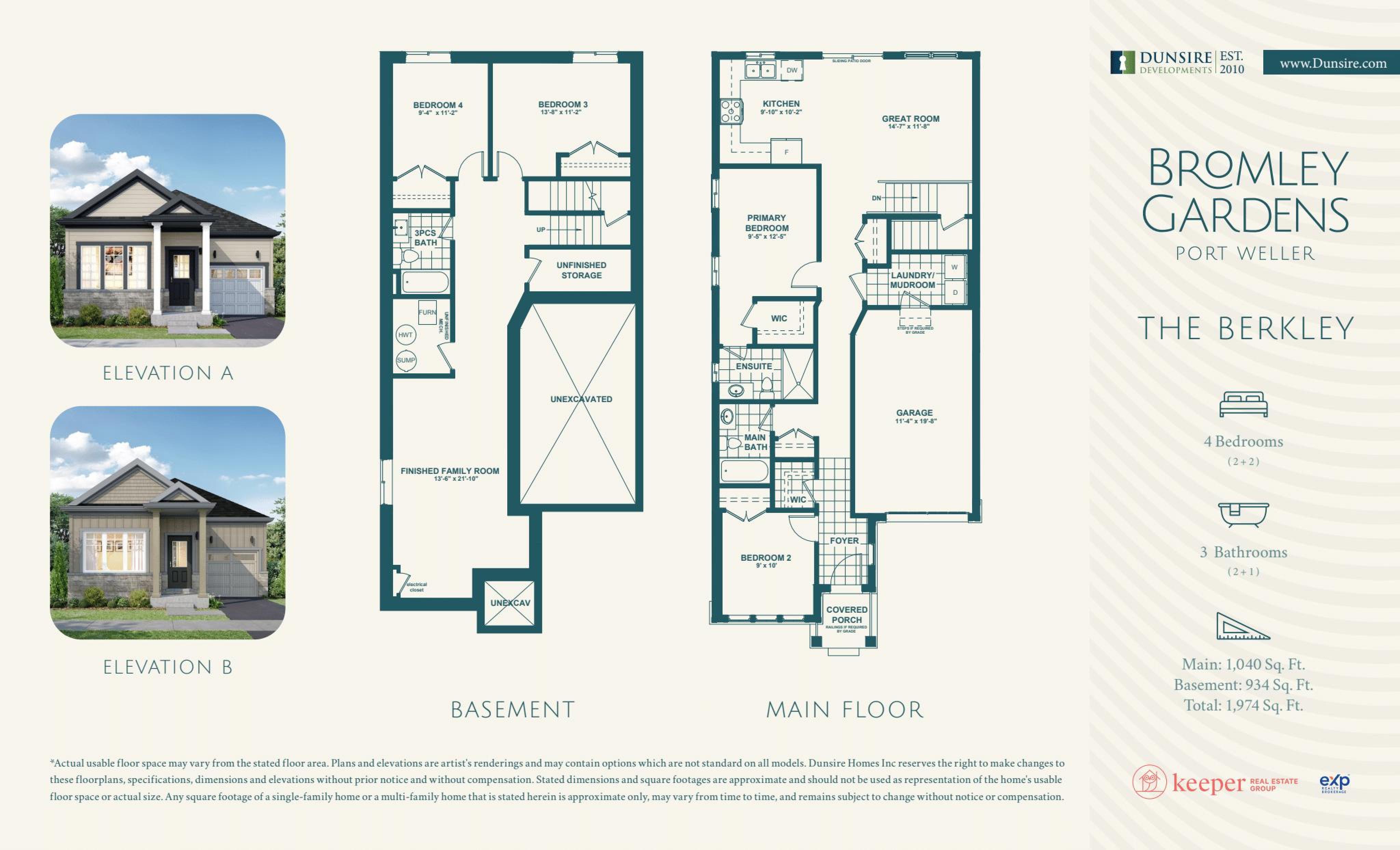 The Berkley — elevations and floor plans