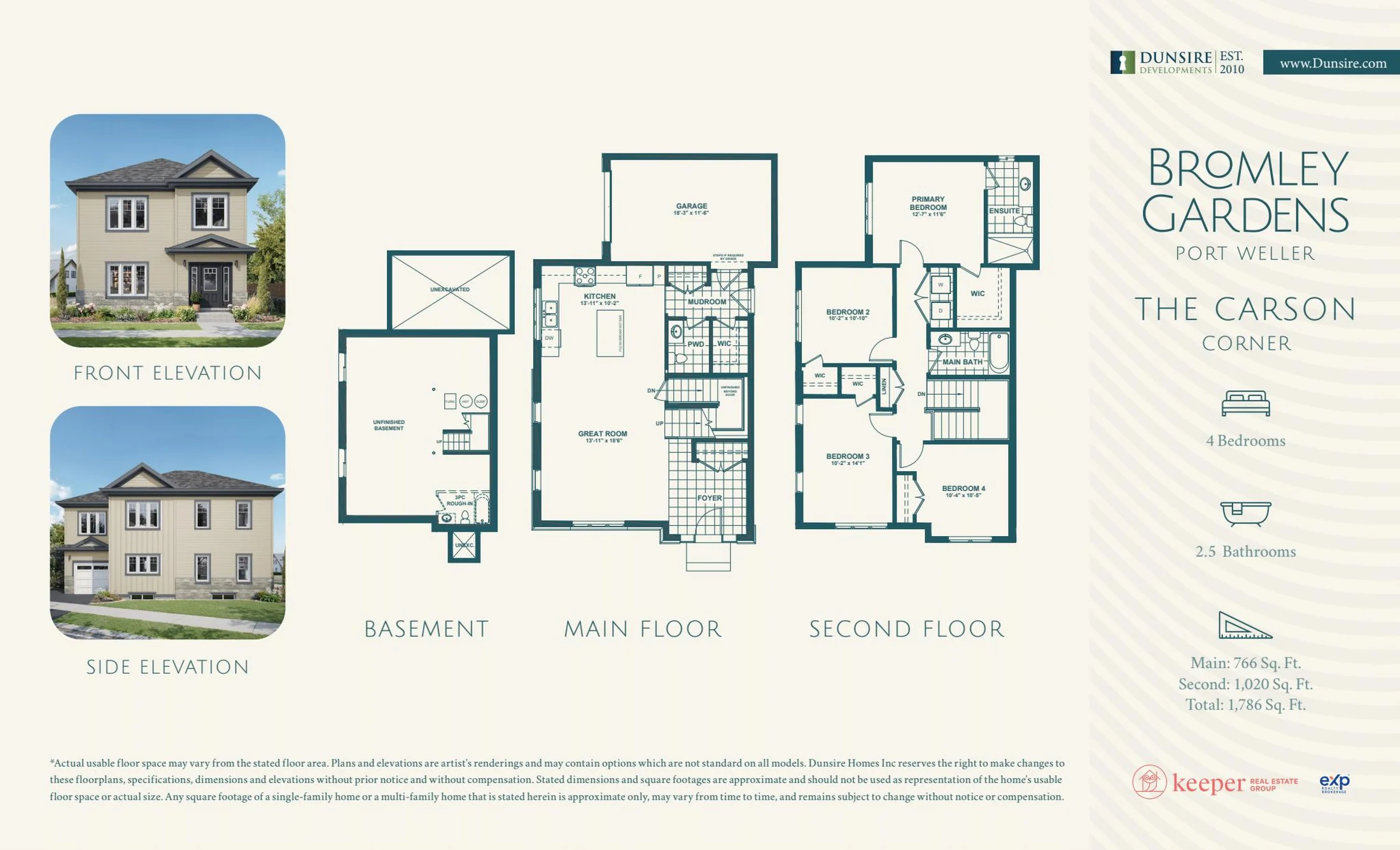 Carson Corner floor plan, 4 bed 2.5 bath