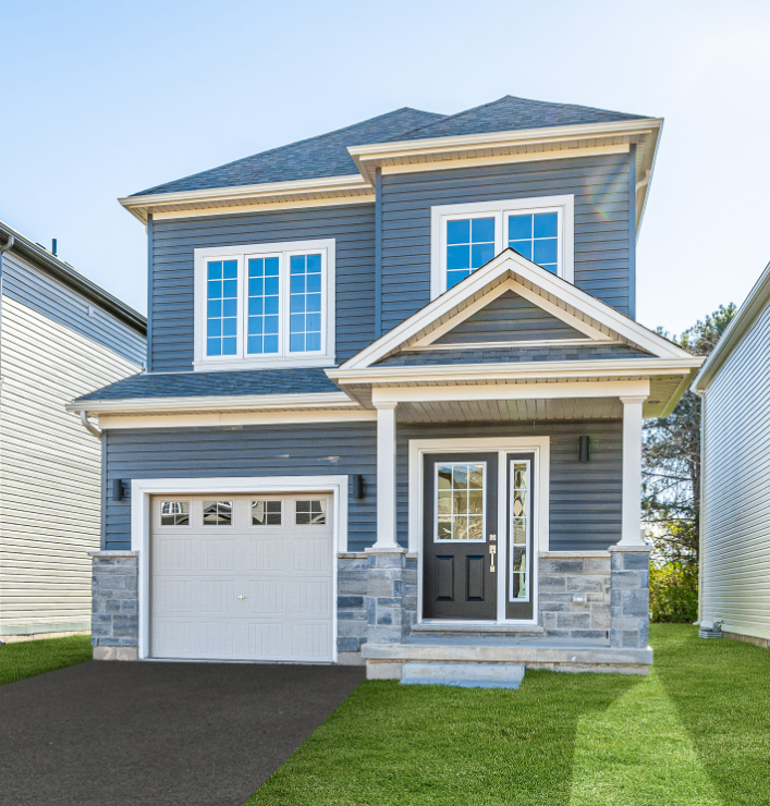 The Carson model home — real life exterior photo, Bromley Gardens